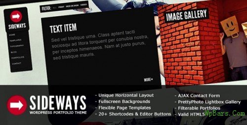 Sideways Portfolio Website WordPress Theme